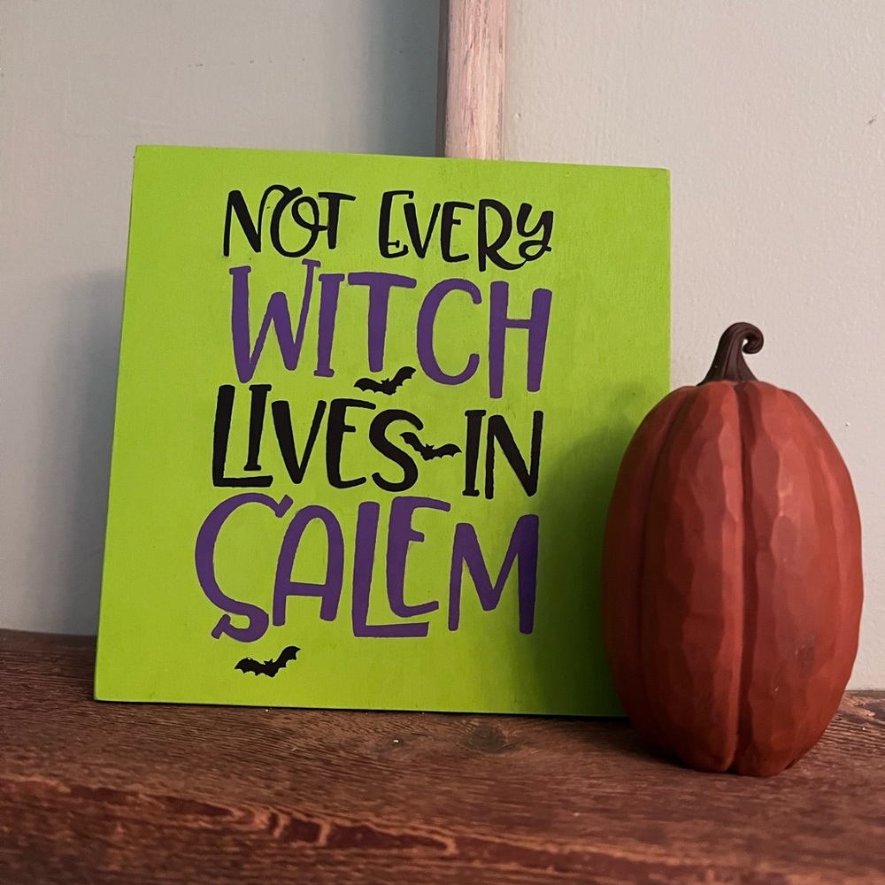 Salem witch wood sign